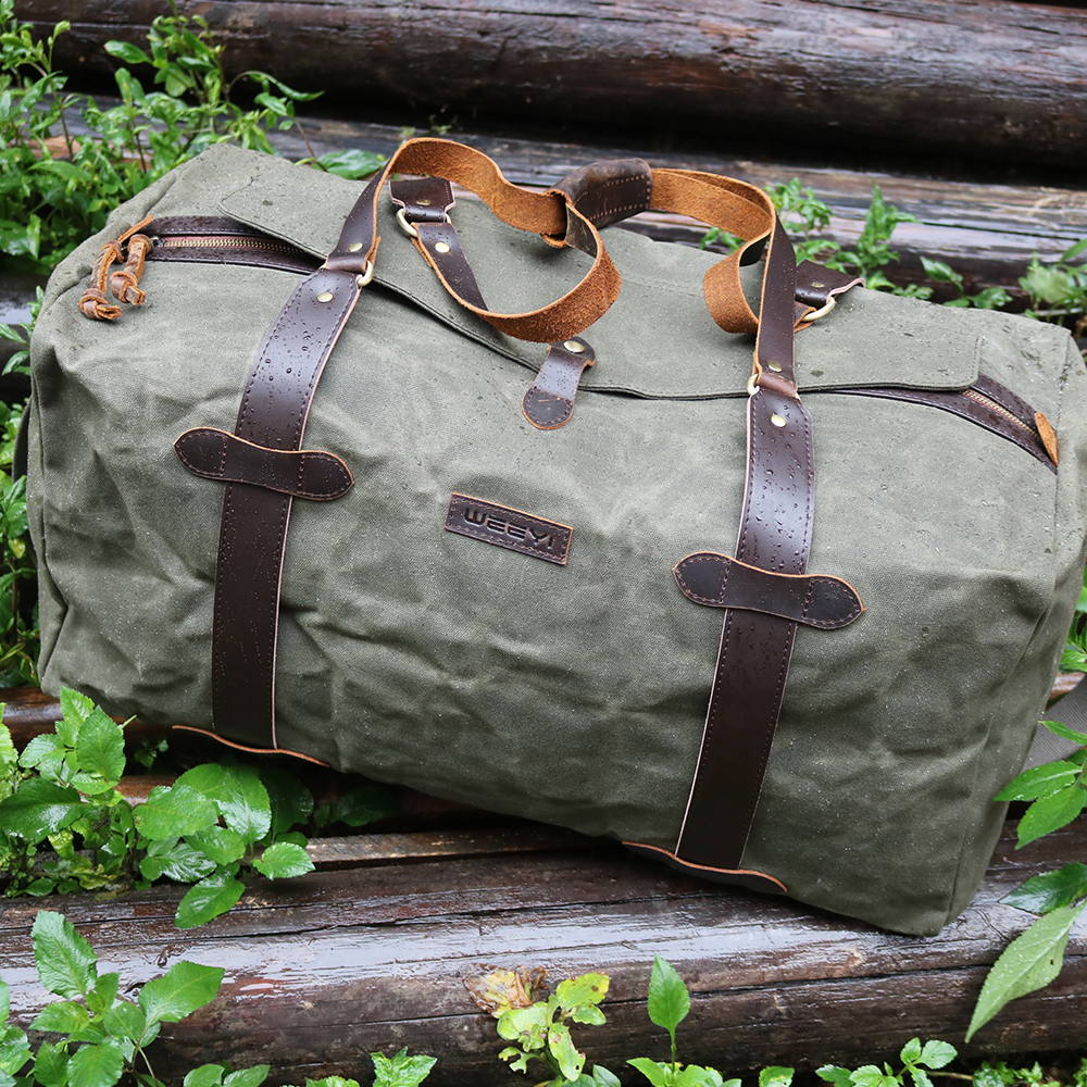 Personalized Waxed Canvas Weekender Bag For Men